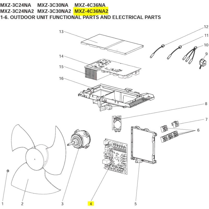 MITSUBISHI T7W M14 315 OUTDOOR CONTROL P.C. BOARD