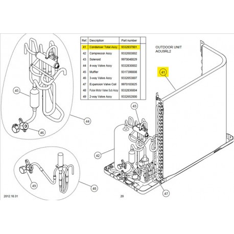 FUJITSU K9332837001 aka 9332837001 CONDENSER TA DW AOU9RL2