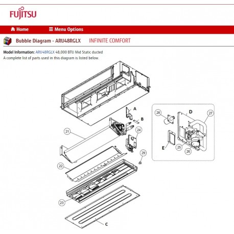 Fujitsu K9383816017 EVAPORATOR TA HY WSL OFC