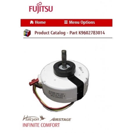 Fujitsu K9602783014 MOTOR DC BRUSHLESS WHITE MFD-34ROAN 42W DC280-340V 8P