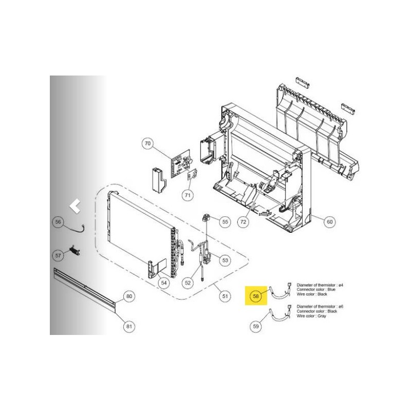 FUJITSU K9900622046 aka 9900622046 THERMISTOR PIPE VAB