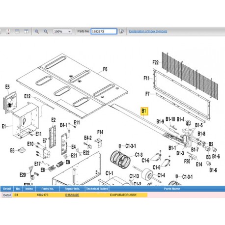 DAIKIN 1882173 EVAPORATOR ASSY.