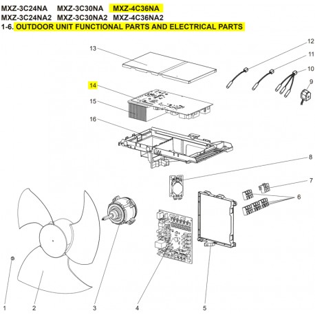 MITSUBISHI T7W AEO 323 OUTDOOR POWER P.C. BOARD