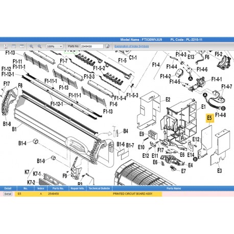 DAIKIN 2549450 PRINTED CIRCUIT BOARD ASSY.