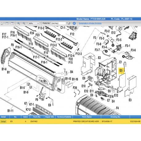 DAIKIN 2547462 PRINTED CIRCUIT BOARD ASSY.