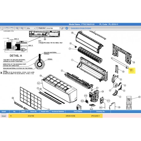 DAIKIN 2532788 DRAIN HOSE