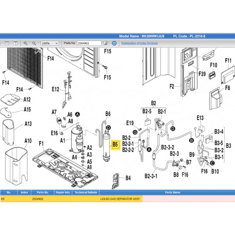 DAIKIN 2504902 LIQUID-GAS SEPARATOR ASSY.