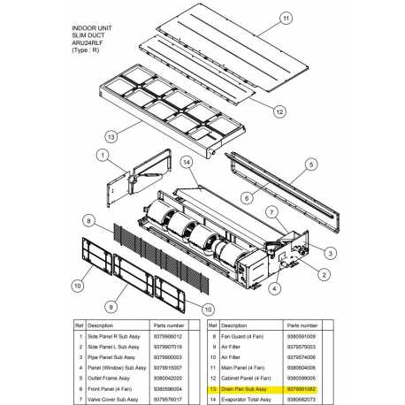 FUJITSU K9379901062 aka 9379901062 Drain Pan Sub Assy