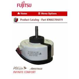 FUJITSU K9602704019 aka 9602704019 MOTOR DC BRUSHLESS W/CHSN HY MFD-12TYAN DC280-340V 8P 30W