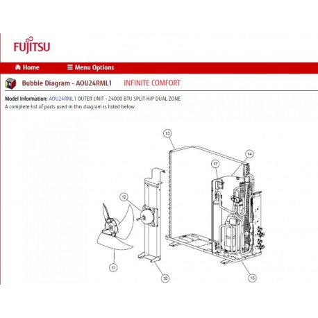 FUJITSU K9374420094 CONDENSER TA DW AOU24RML/RML1 STDRD FIN