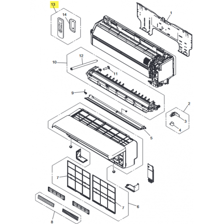 FUJITSU K9362142007 aka 9362142007 Remote controller total assy