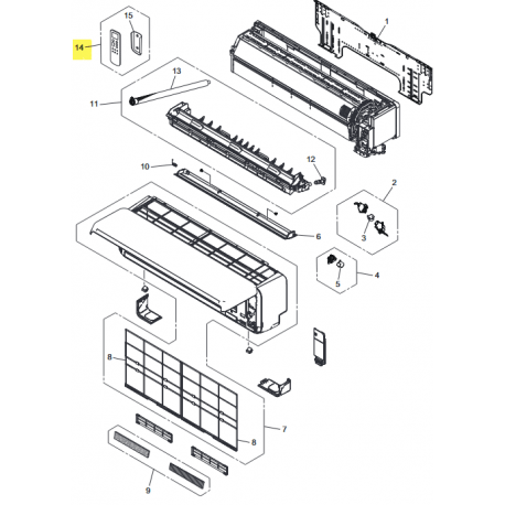 FUJITSU K9362142014 aka 9362142014 Remote controller assy