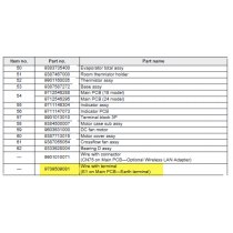 FUJITSU K9709509081 aka 9709509081 →ire with terminal (E1 on Main PCB—Earth terminal)