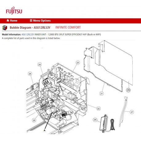 FUJITSU K9710368028 aka 9710368028 CONTROLLER PCB HY ASU12RLS3Y K15CA 1501HSE C1