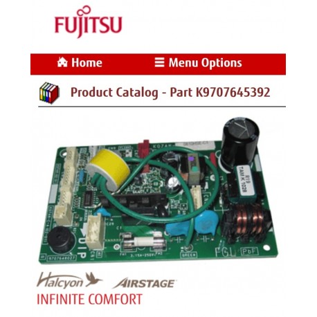 FUJITSU K9707645392 CONTROLLER PCB 12RL HY K07AN-0810HSE-C1