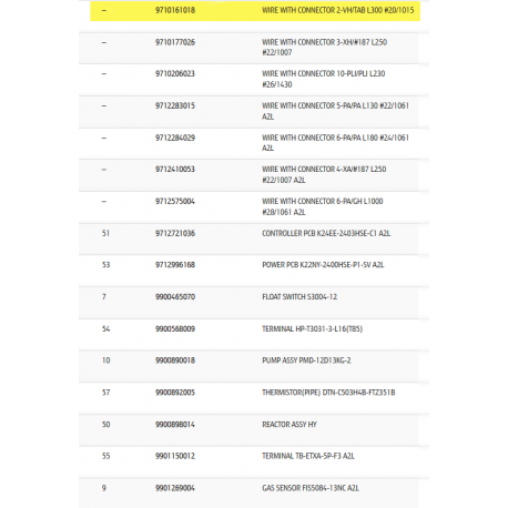 FUJITSU K9710161018 aka 9710161018 WIRE WITH CONNECTOR 2-VH/TAB L300 20/1015