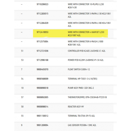 FUJITSU K9712410053 aka 9712410053 WIRE WITH CONNECTOR 4-XA/187 L250 22/1007 A2L
