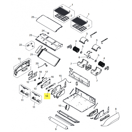 FUJITSU K9384312013 aka 9384312013 Gear box sub assy (including stepping motor)