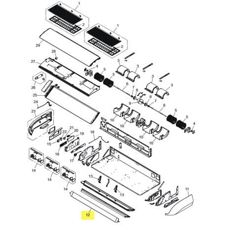FUJITSU K9384144003 aka 9384144003 Flap assy (4-fan)