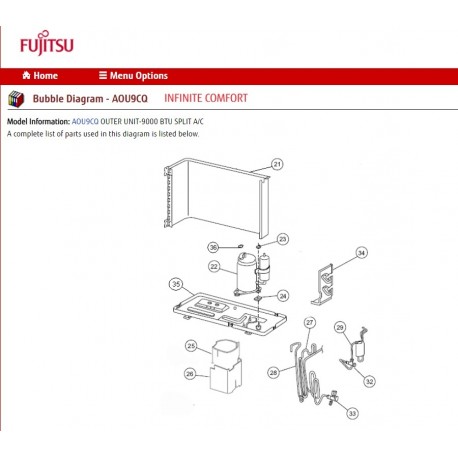 FUJITSU K9314233012 CONDENSER TA 9CQ/RQ DW WSL DNO STDRD FIN