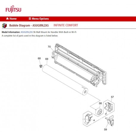 FUJITSU K9603821005 aka 9603821005 MOTOR DC BRUSHLESS HY MFD-U70XE3F FGA