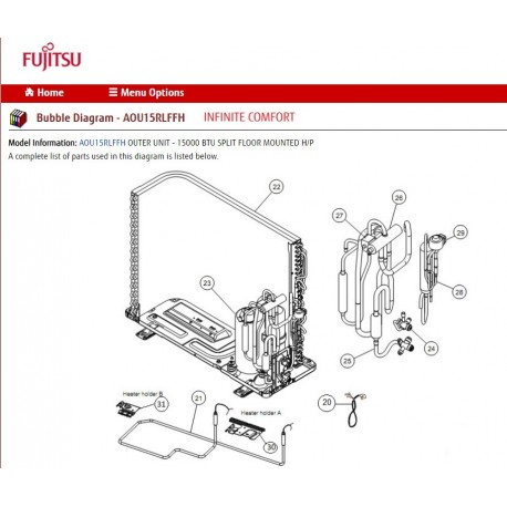 FUJITSU K9317089104 CONDENSER TA 15RLS2H/RLFFH DW STDRD FIN