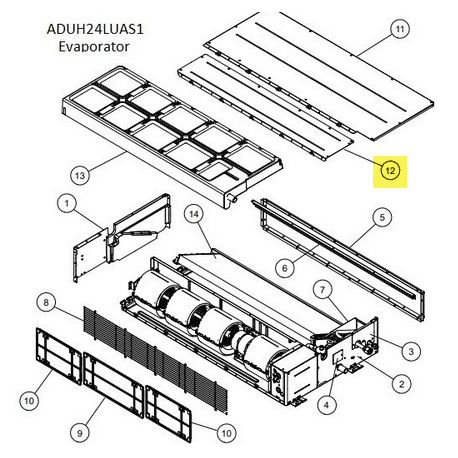 FUJITSU K9380599005 aka 9380599005 CABINET PANEL 4 FAN (R) ARU24 ADU24 AL53 SGCC-Z-NC-X Z08 T0 6