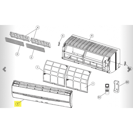 FUJITSU K9313131135 aka 9313131135 INTAKE GRILL ASSY 18RL DW