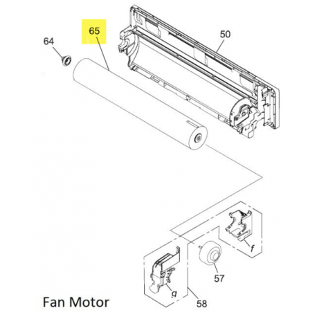FUJITSU K9387055016 aka 9387055016 CROSSFLOW FAN ASSY HY Replaced by 9387055047