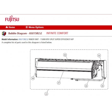 FUJITSU K9319327297 aka 9319327297 EVAPORATOR TA-15RLS2 HY HCRC