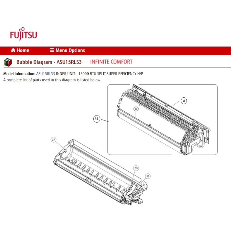 FUJITSU K9323532007 EVAPORATOR TA-15RLS3 HY HCRC