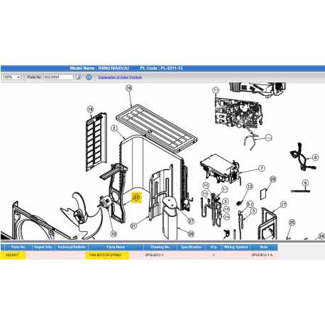 DAIKIN 4023917 FAN MOTOR STAND