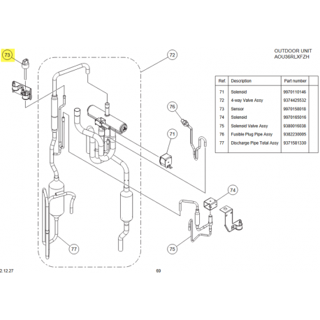 FUJITSU K9970178122 aka 9970178122 PRESSURE SW SENSOR (Hi) NSK BH050D U816