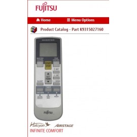 FUJITSU K9315027160 aka 9315027160 REMOTE CONTROL 30CLX/36CLX AR-RY16