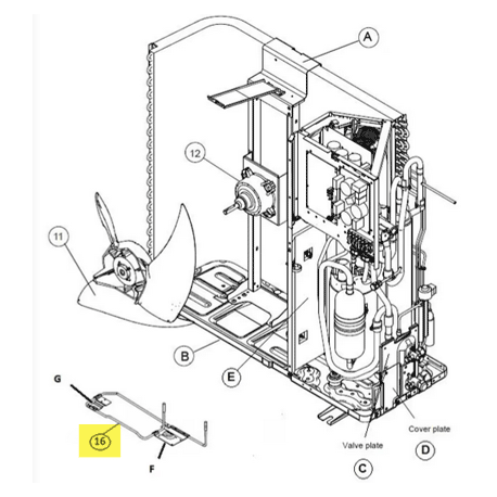 FUJITSU K9901067013 aka 9901067013 HEATER BASE 100RZ0422002(230V 150W)