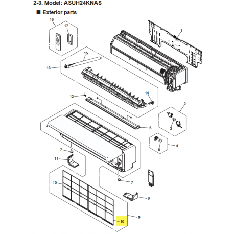 FUJITSU K9323340015 aka 9323340015 AIR FILTER PP BLACK A2L