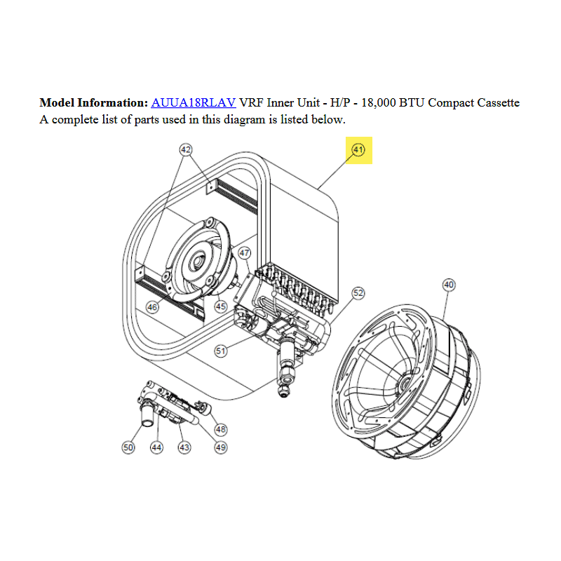 FUJITSU K9372585153 aka 9372585153 EVAPORATOR AUUA18~24 VII DWW