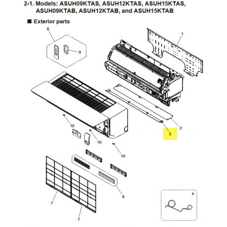FUJITSU K9318849042 aka 9318849042 LOUVER ABS 23N545 DARK GRAY A2L