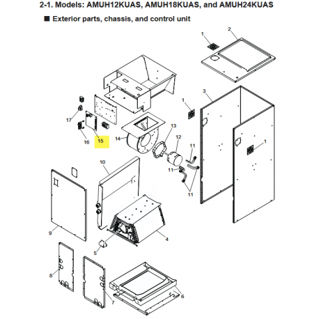 FUJITSU K9712733015 aka 9712733015 CONTROLLER PCB ASSY K24EP-2401HSE-C1 A2L