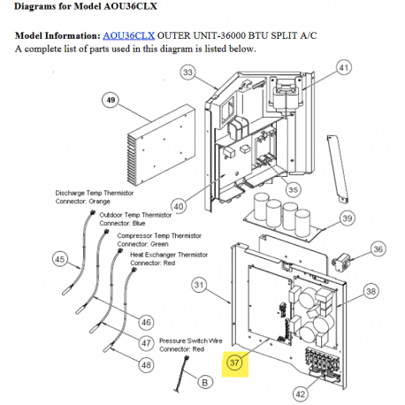 FUJITSU K9707121469 aka 9707121469 CONTROL PCB AOU36CLX HY