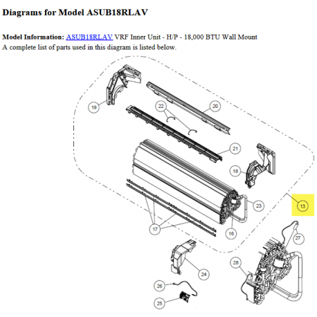 FUJITSU K9315338600 aka 9315338600 EVAPORATOR TA-ASUB18+ DW/ HCRC