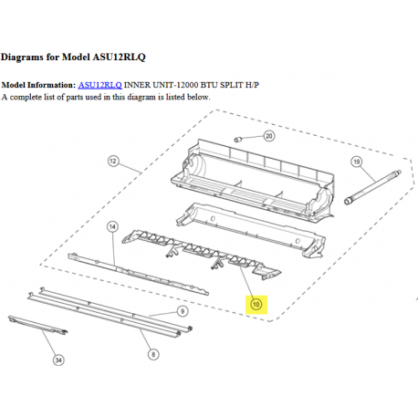 FUJITSU K9309993013 aka 9309993013 LOUVER HOLDER ASSY H