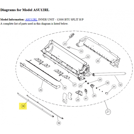 FUJITSU K9316572003 aka 9316572003 LOUVER U 9/12RL