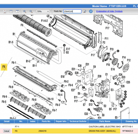 DAIKIN 2564319 DRAIN PAN ASSY.