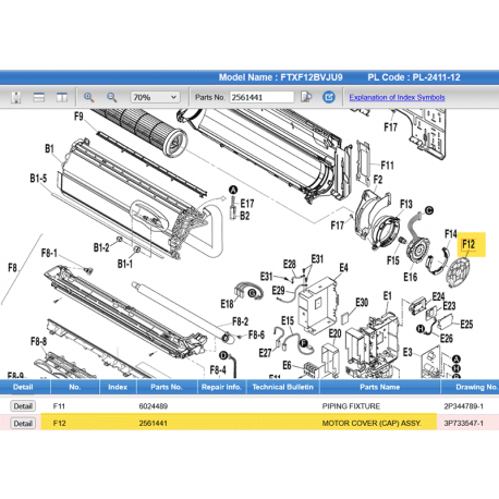 DAIKIN 2561441 MOTOR COVER (CAP) ASSY.