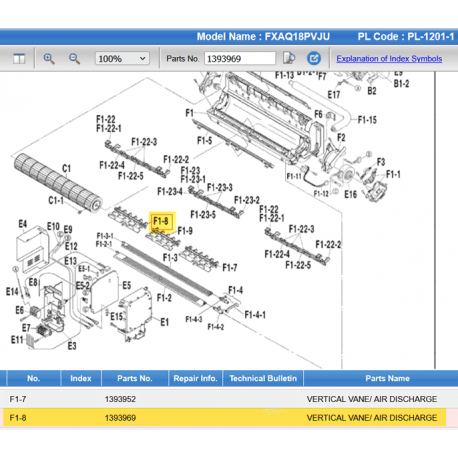 DAIKIN 1393969 VERTICAL VANE/ AIR DISCHARGE