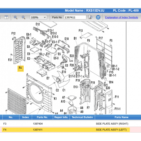 DAIKIN 1397411 SIDE PLATE (LEFT)