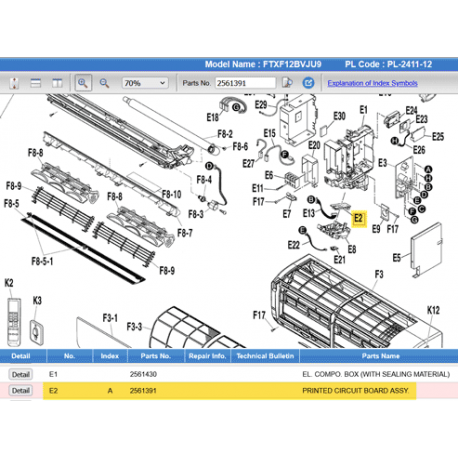 DAIKIN 2561391 PRINTED CIRCUIT BOARD ASSY.