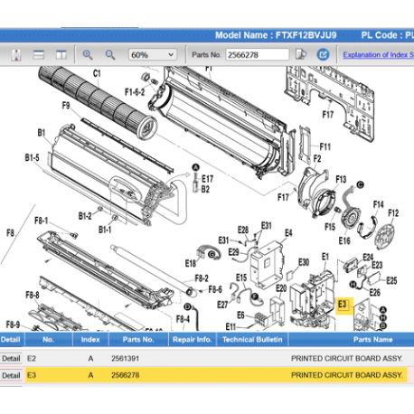 DAIKIN 2566278 PRINTED CIRCUIT BOARD ASSY.