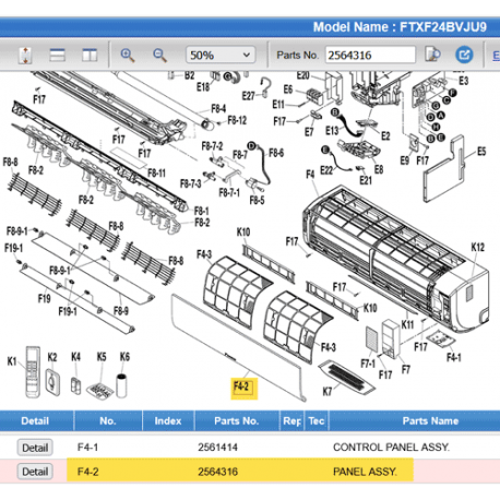 DAIKIN 2564316 PANEL ASSY.